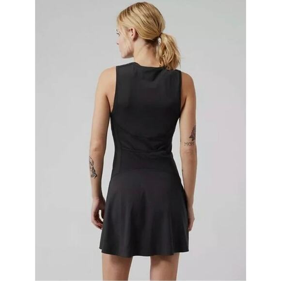 Athleta Ace Tennis Dress 1/4 Zip Black Tennis Golf Size M - Picture 2 of 13